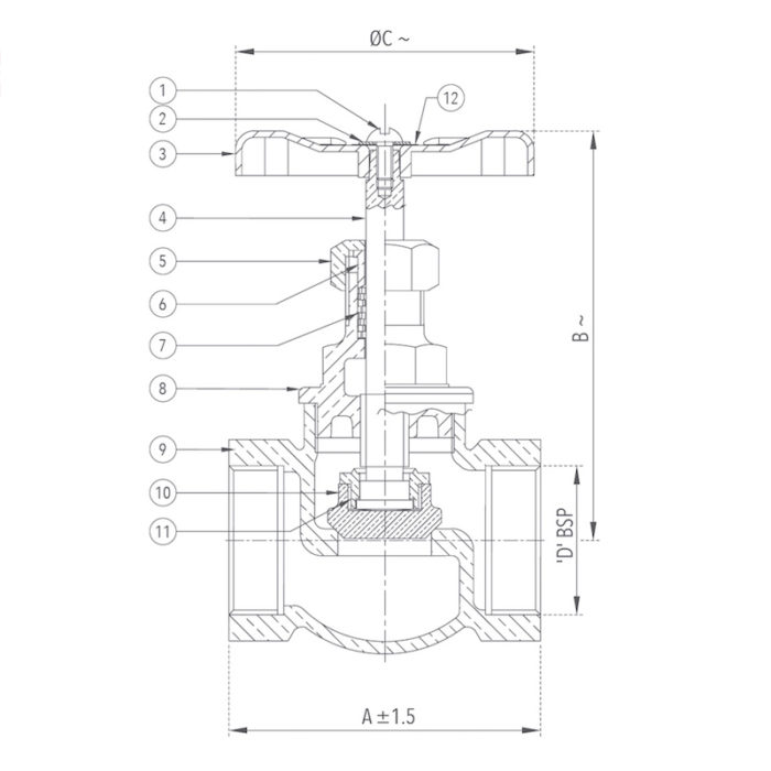 Bronze Globe Valve (Screwed) Design