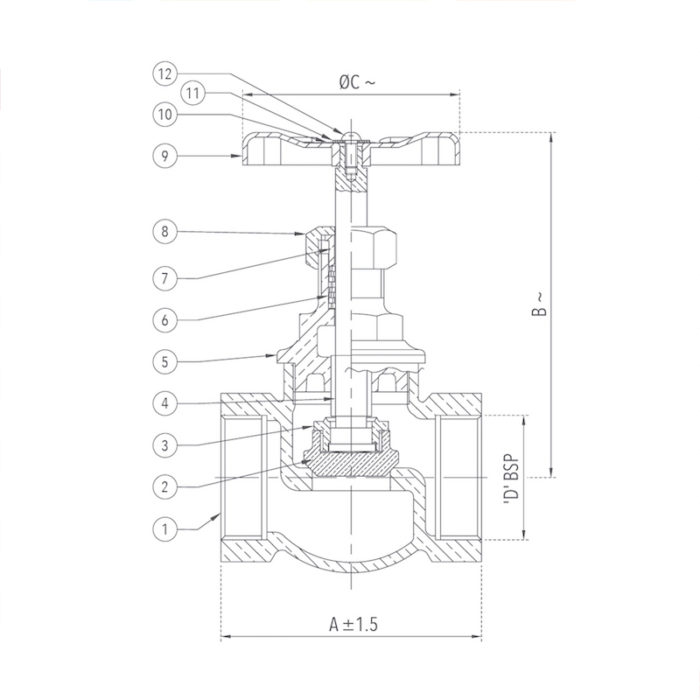 Bronze Globe Valve (Screwed) Design
