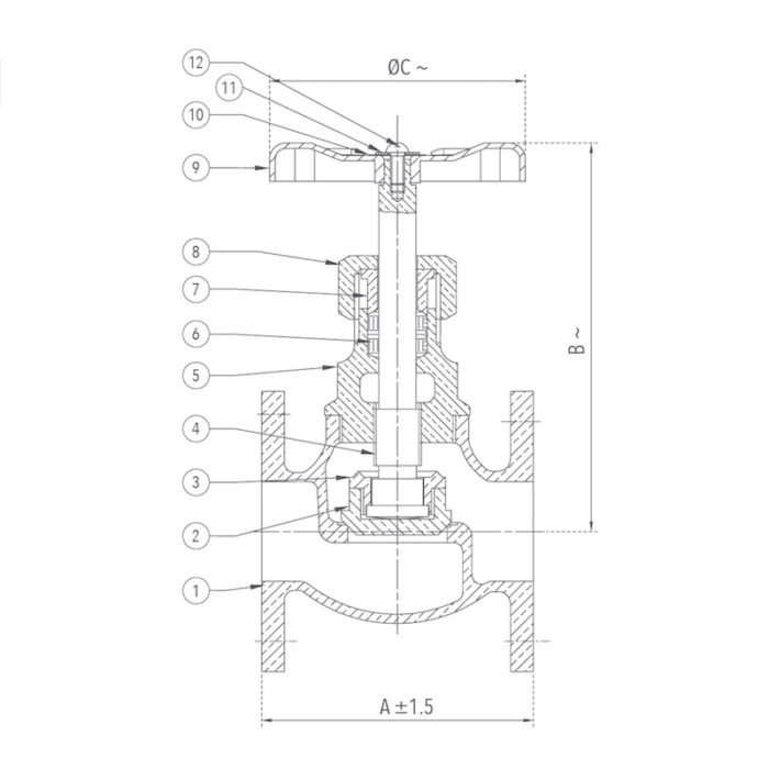Bronze Globe Valve (Flanged) Design