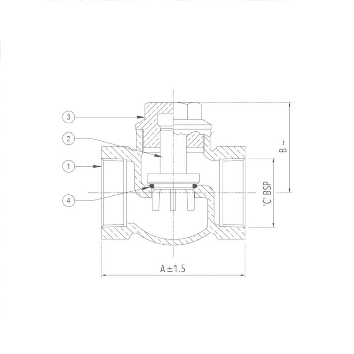 Bronze Horizontal Check Valve (Screwed) Design