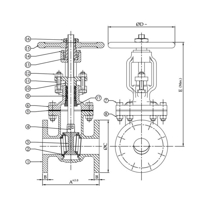 1079C Cast Iron Sluice Valve PN 1.0 (Flanged) with Rising Stem Desgin